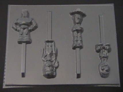576sp Woodsman and Fork Friends Chocolate or Hard Candy Lollipop Mold